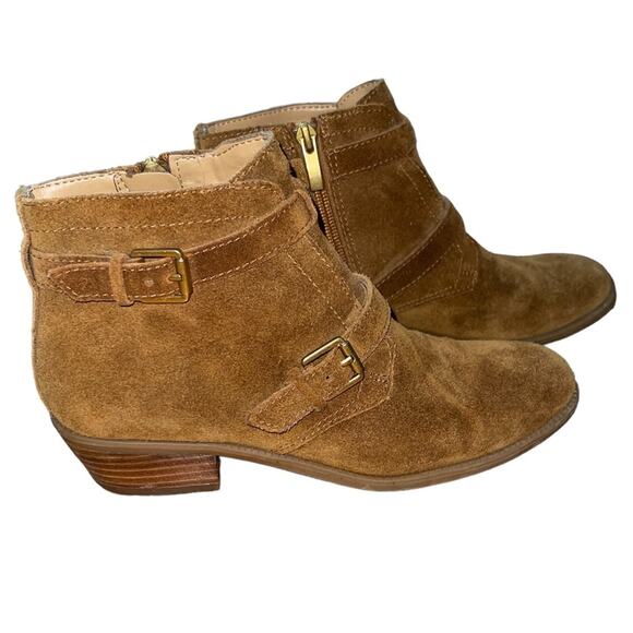 Steve Madden Reno Suede Ankle Boots Brown Suede Buckle Size 7 - Picture 2 of 7
